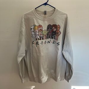 Gildan Cream Sweatshirt with Cartoon Characters